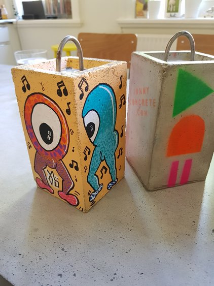 Personalised birthday present doorstop with age and initial